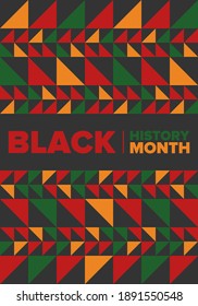 Black History Month. African American History. Celebrated annual. In February in United States and Canada. In October in Great Britain. Poster, card, banner, background. Vector illustration