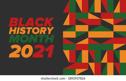 Black History Month. African American History. Celebrated annual. In February in United States and Canada. In October in Great Britain. Poster, card, banner, background. Vector illustration