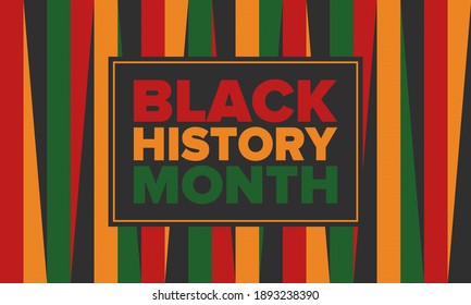 Black History Month. African American History. Celebrated annual. In February in United States and Canada. In October in Great Britain. Poster, card, banner, background. Vector illustration