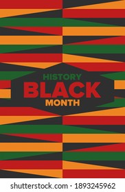 Black History Month. African American History. Celebrated annual. In February in United States and Canada. In October in Great Britain. Poster, card, banner, background. Vector illustration