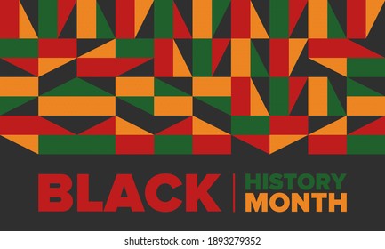 Black History Month. African American History. Celebrated annual. In February in United States and Canada. In October in Great Britain. Poster, card, banner, background. Vector illustration