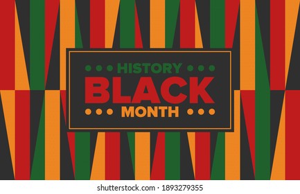 Black History Month. African American History. Celebrated annual. In February in United States and Canada. In October in Great Britain. Poster, card, banner, background. Vector illustration