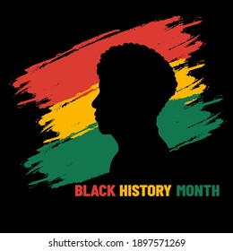 Black History Month. African American History. Protest poster with black people. African man