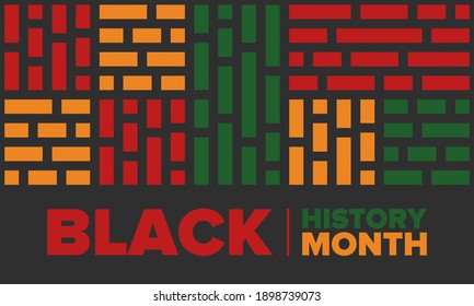 Black History Month. African American History. Celebrated annual. In February in United States and Canada. In October in Great Britain. Poster, card, banner, background. Vector illustration