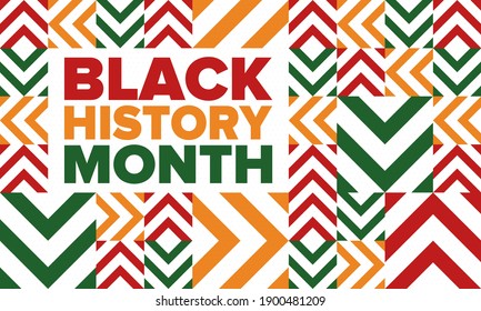 Black History Month. African American History. Celebrated annual. In February in United States and Canada. In October in Great Britain. Poster, card, banner, background. Vector illustration