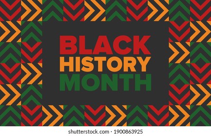 Black History Month. African American History. Celebrated annual. In February in United States and Canada. In October in Great Britain. Poster, card, banner, background. Vector illustration