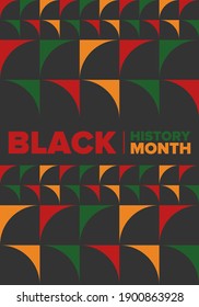 Black History Month. African American History. Celebrated annual. In February in United States and Canada. In October in Great Britain. Poster, card, banner, background. Vector illustration