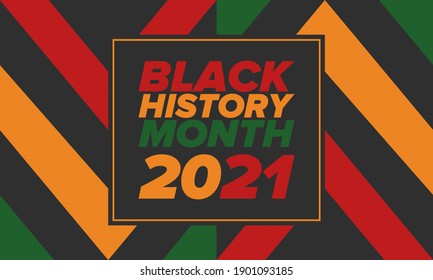 Black History Month. African American History. Celebrated annual. In February in United States and Canada. In October in Great Britain. Poster, card, banner, background. Vector illustration