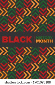 Black History Month. African American History. Celebrated annual. In February in United States and Canada. In October in Great Britain. Poster, card, banner, background. Vector illustration