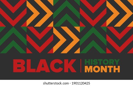 Mes de la historia negra. Historia afroamericana. Celebrado anualmente. En febrero en Estados Unidos y Canadá. En octubre en Gran Bretaña. Cartel, tarjeta, pancarta, fondo. Ilustración del vector