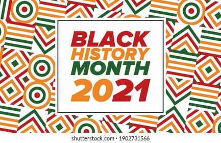 Black History Month. African American History. Celebrated annual. In February in United States and Canada. In October in Great Britain. Poster, card, banner, background. Vector illustration