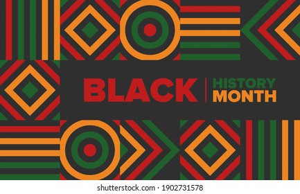 Black History Month. African American History. Celebrated annual. In February in United States and Canada. In October in Great Britain. Poster, card, banner, background. Vector illustration