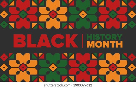 Black History Month. African American History. Celebrated annual. In February in United States and Canada. In October in Great Britain. Poster, card, banner, background. Vector illustration