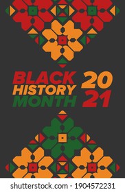 Black History Month. African American History. Celebrated annual. In February in United States and Canada. In October in Great Britain. Poster, card, banner, background. Vector illustration