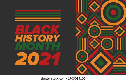 Black History Month. African American History. Celebrated annual. In February in United States and Canada. In October in Great Britain. Poster, card, banner, background. Vector illustration