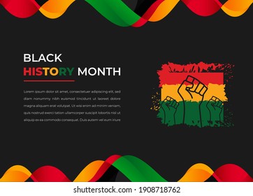 Black History Month. African American History. Celebrated annual. In February in United States and Canada. In October in Great Britain. Poster, card, banner, background. Vector illustration