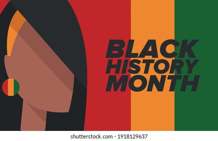 Black History Month. African American History. Celebrated annual. In February in United States and Canada. In October in Great Britain. Poster, card, banner, background. Vector illustration