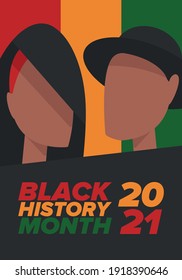 Black History Month. African American History. Celebrated annual. In February in United States and Canada. In October in Great Britain. Poster, card, banner, background. Vector illustration