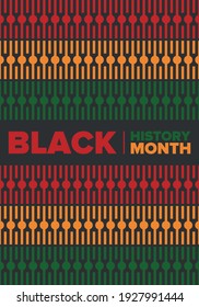 Black History Month. African American History. Celebrated annual. In February in United States and Canada. In October in Great Britain. Poster, card, banner, background. Vector illustration