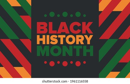 Black History Month. African American History. Celebrated annual. In February in United States and Canada. In October in Great Britain. Poster, card, banner, background. Vector illustration