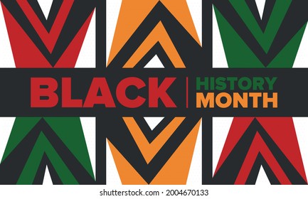 Black History Month. African American History. Celebrated annual. In February in United States and Canada. In October in Great Britain. Poster, card, banner, background. Vector illustration