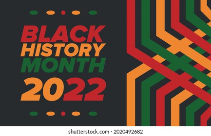 Black History Month. African American History. Celebrated annual. In February in United States and Canada. In October in Great Britain. Poster, card, banner, background. Vector illustration