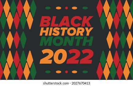 Black History Month. African American History. Celebrated annual. In February in United States and Canada. In October in Great Britain. Poster, card, banner, background. Vector illustration