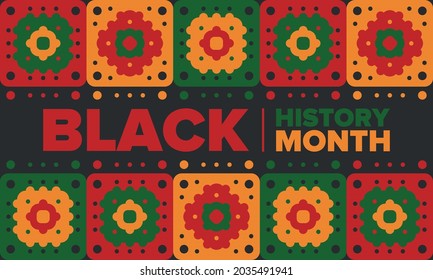 Black History Month. African American History. Celebrated annual. In February in United States and Canada. In October in Great Britain. Poster, card, banner, background. Vector illustration