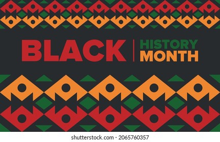 Black History Month. African American History. Celebrated annual. In February in United States and Canada. In October in Great Britain. Poster, card, banner, background. Vector illustration