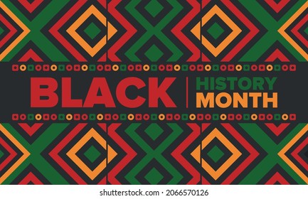 Black History Month. African American History. Celebrated annual. In February in United States and Canada. In October in Great Britain. Poster, card, banner, background. Vector illustration