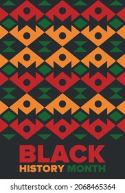 Black History Month. African American History. Celebrated annual. In February in United States and Canada. In October in Great Britain. Poster, card, banner, background. Vector illustration