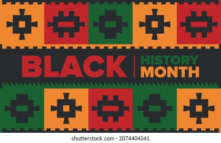 Black History Month. African American History. Celebrated annual. In February in United States and Canada. In October in Great Britain. Poster, card, banner, background. Vector illustration