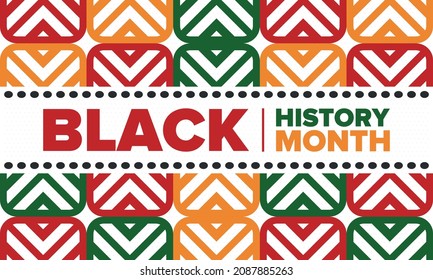 Black History Month. African American History. Celebrated annual. In February in United States and Canada. In October in Great Britain. Poster, card, banner, background. Vector illustration