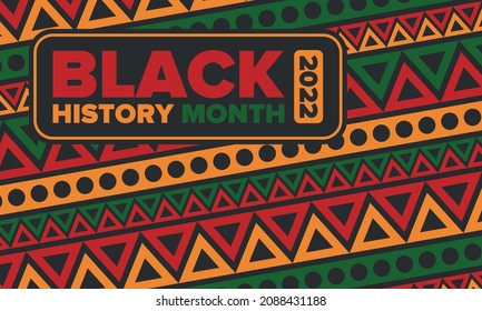 Black History Month. African American History. Celebrated annual. In February in United States and Canada. In October in Great Britain. Poster, card, banner, background. Vector illustration