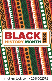 Black History Month. African American History. Celebrated annual. In February in United States and Canada. In October in Great Britain. Poster, card, banner, background. Vector illustration