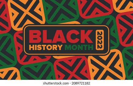 Black History Month. African American History. Celebrated annual. In February in United States and Canada. In October in Great Britain. Poster, card, banner, background. Vector illustration
