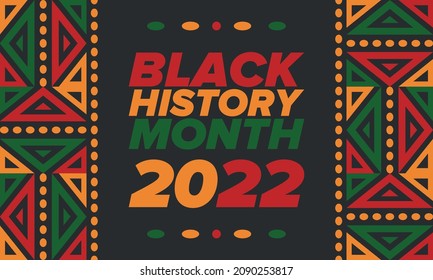 Mes de la historia negra. Historia afroamericana. Celebrado anualmente. En febrero en Estados Unidos y Canadá. En octubre en Gran Bretaña. Cartel, tarjeta, pancarta, fondo. Ilustración del vector