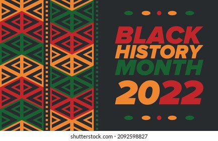 Black History Month. African American History. Celebrated annual. In February in United States and Canada. In October in Great Britain. Poster, card, banner, background. Vector illustration