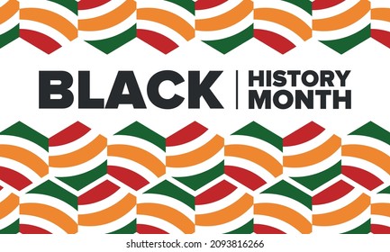 Black History Month. African American History. Celebrated annual. In February in United States and Canada. In October in Great Britain. Poster, card, banner, background. Vector illustration