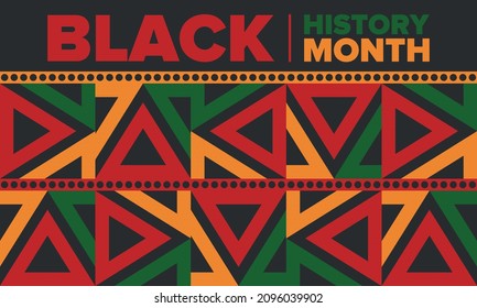Black History Month. African American History. Celebrated annual. In February in United States and Canada. In October in Great Britain. Poster, card, banner, background. Vector illustration