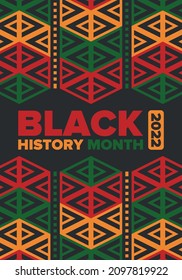 Black History Month. African American History. Celebrated annual. In February in United States and Canada. In October in Great Britain. Poster, card, banner, background. Vector illustration