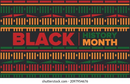 Black History Month. African American History. Celebrated annual. In February in United States and Canada. In October in Great Britain. Poster, card, banner, background. Vector illustration