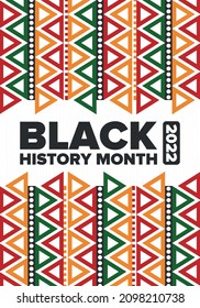 Black History Month. African American History. Celebrated annual. In February in United States and Canada. In October in Great Britain. Poster, card, banner, background. Vector illustration