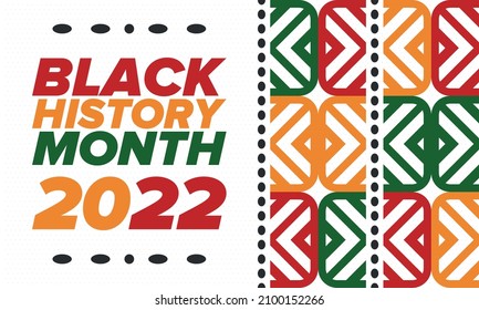 Black History Month. African American History. Celebrated annual. In February in United States and Canada. In October in Great Britain. Poster, card, banner, background. Vector illustration