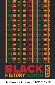 Black History Month. African American History. Celebrated annual. In February in United States and Canada. In October in Great Britain. Poster, card, banner, background. Vector illustration