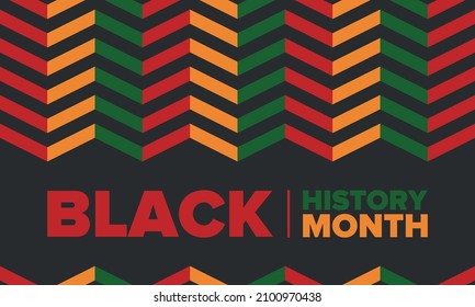 Black History Month. African American History. Celebrated annual. In February in United States and Canada. In October in Great Britain. Poster, card, banner, background. Vector illustration