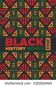 Black History Month. African American History. Celebrated annual. In February in United States and Canada. In October in Great Britain. Poster, card, banner, background. Vector illustration