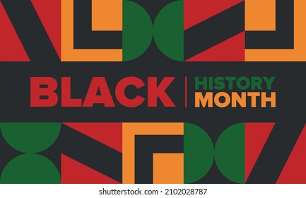 Black History Month. African American History. Celebrated annual. In February in United States and Canada. In October in Great Britain. Poster, card, banner, background. Vector illustration