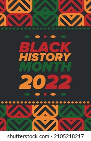 Black History Month. African American History. Celebrated annual. In February in United States and Canada. In October in Great Britain. Poster, card, banner, background. Vector illustration