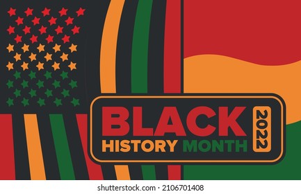 Black History Month. African American History. Celebrated annual. In February in United States and Canada. In October in Great Britain. Poster, card, banner, background. Vector illustration